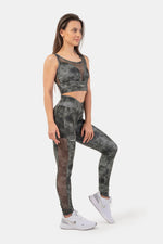 NEBBIA ECO Camo Green Mesh Leggings Breathe 400