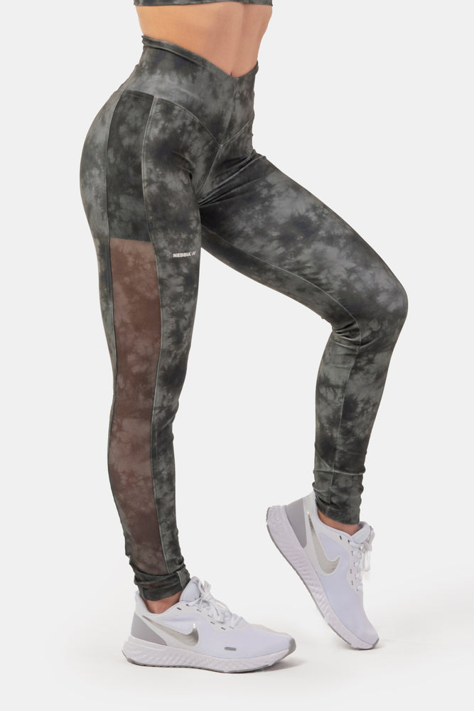 NEBBIA ECO Camo Green Mesh Leggings Breathe 400