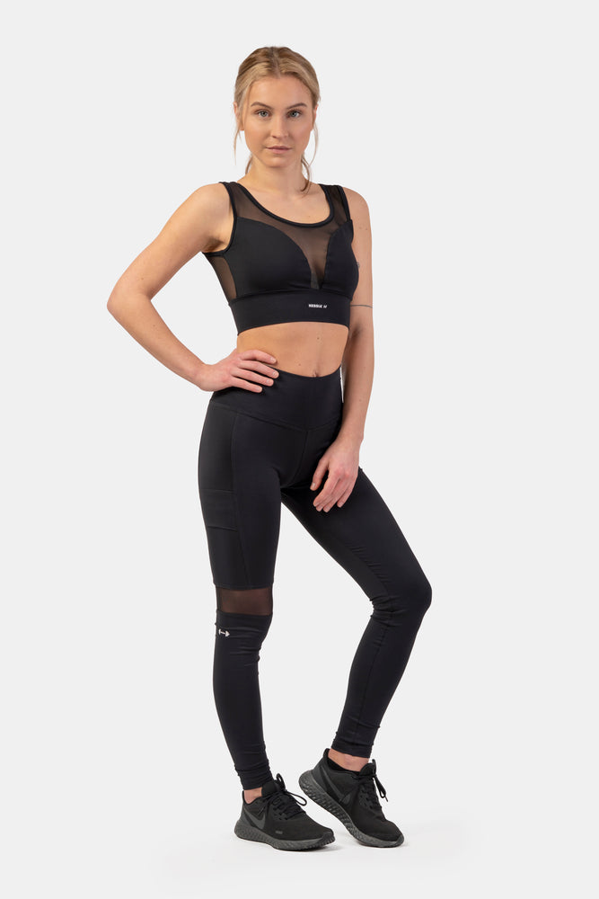 NEBBIA Black Mesh Design Sports Bra “Breathe” 412