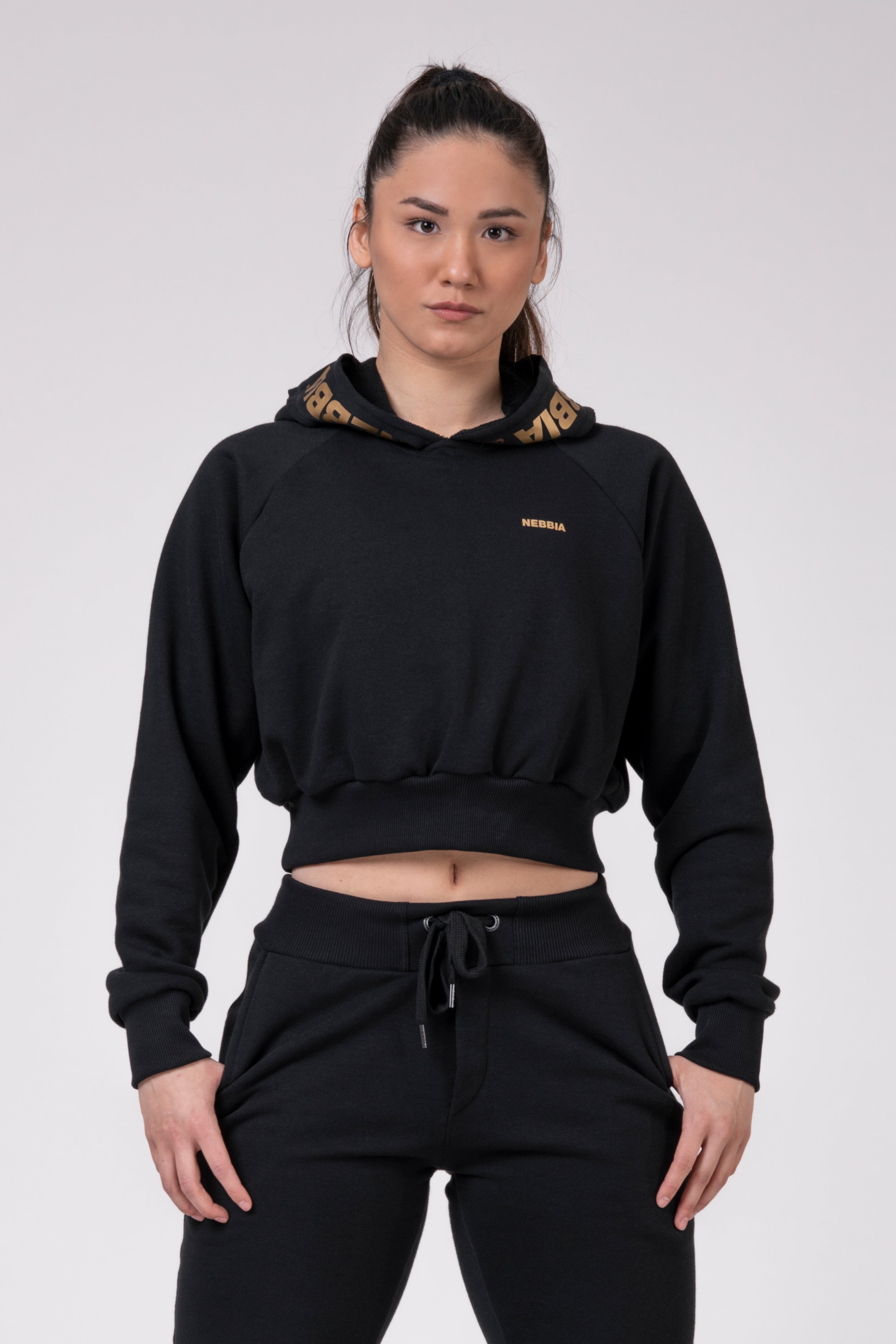 NEBBIA Golden Cropped Hoodie 824 – VOGABAR