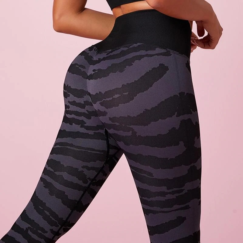 SLIM Boost High Waist Embossed Leggings - Zebra - Proskins Men and