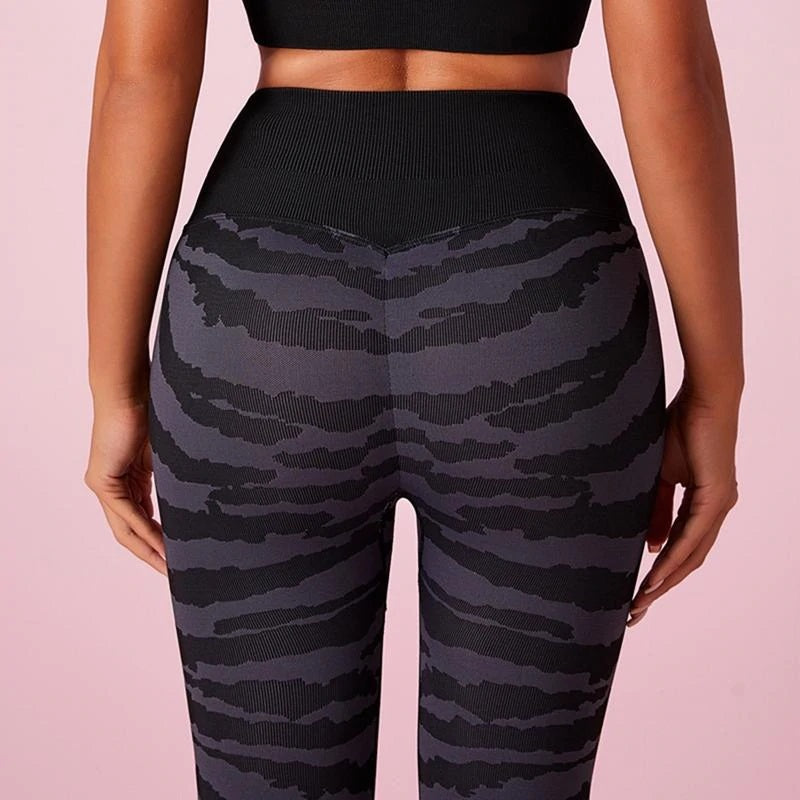 ZASUWA Zebra Pattern High Waist Skinny Leggings Z001