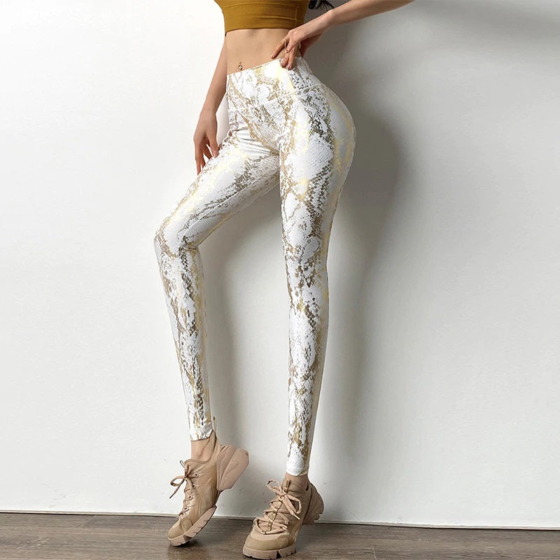 ZASUWA High Waist Stretch Snake Leggings Z008